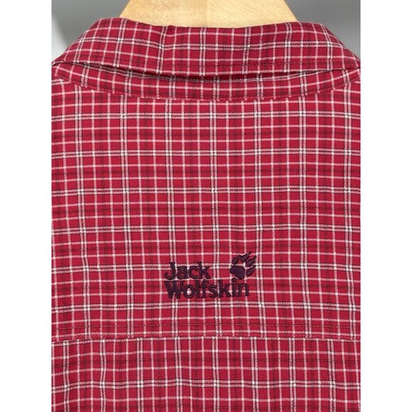 Jack Wolfskin Women’s XL Light Red Check Performance Hiking Outdoor Shirt - Picture 9 of 16